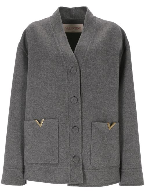 anthracite grey virgin wool-cashmere knitwear Valentino PAP | 5B3CJ3A58MAJ73